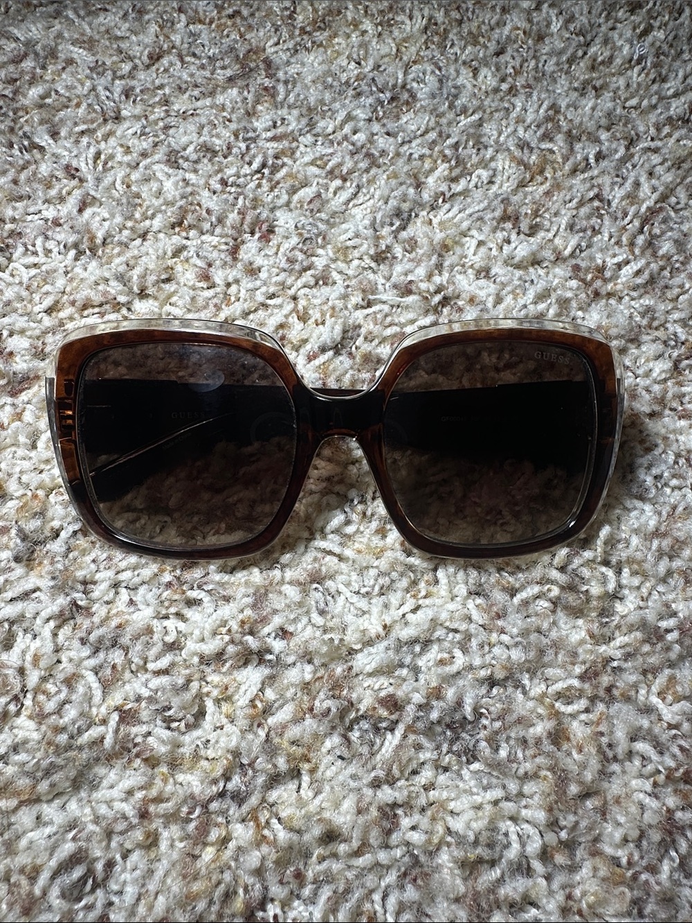 GUESS Oversized Square Sunglasses in Tortoiseshell Brown